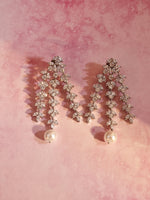 Load image into Gallery viewer, White Stone and Single White Pearl Earring
