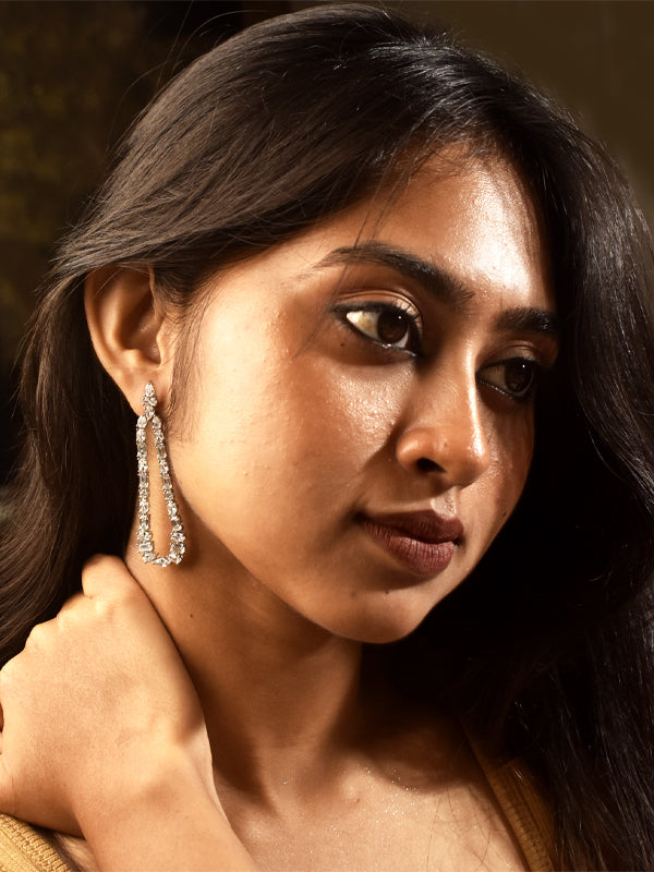 Woman wearing earrings 