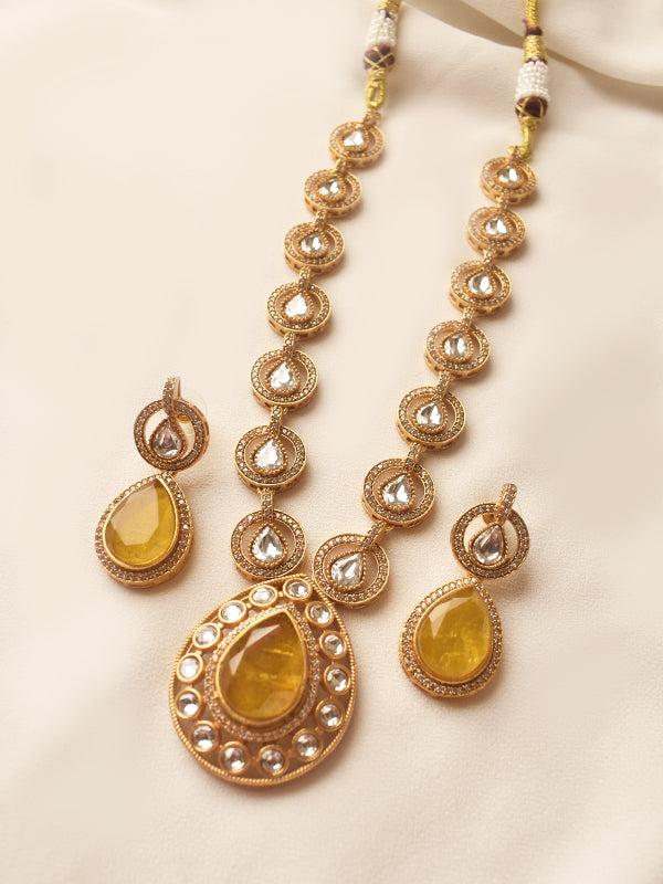 Yellow Stone Necklace Set