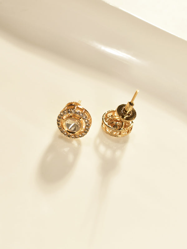 circular design Kundan Stud