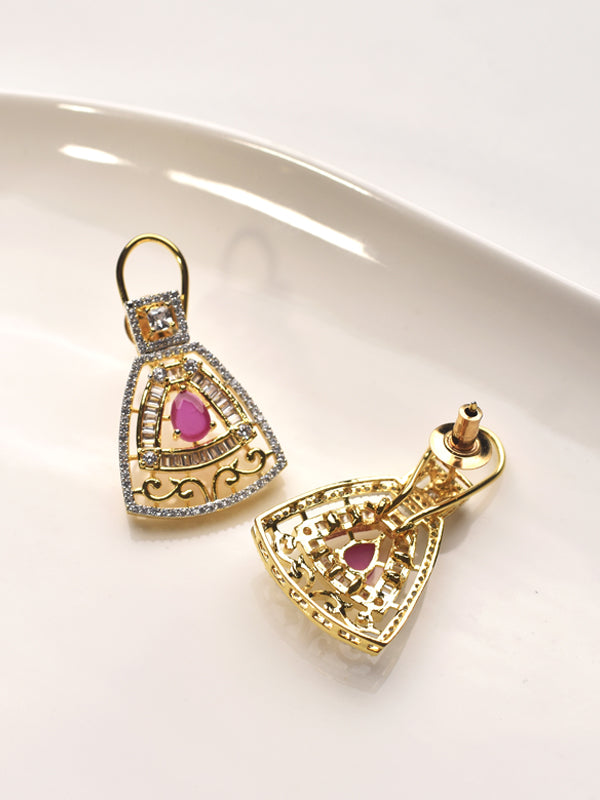 earrings with pink gemstones 