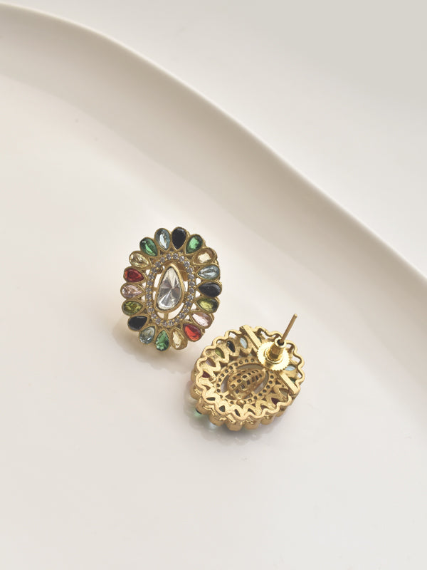  earrings with colorful gemstones