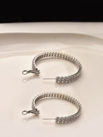 Load image into Gallery viewer, Silver Hoop Earrings | Stylish AD Stones Earrings
