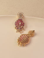 Load image into Gallery viewer, pinkish-red stones Earring
