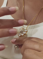 Load and play video in Gallery viewer, White Beautiful Kundan Set | Stylish Pendant Set
