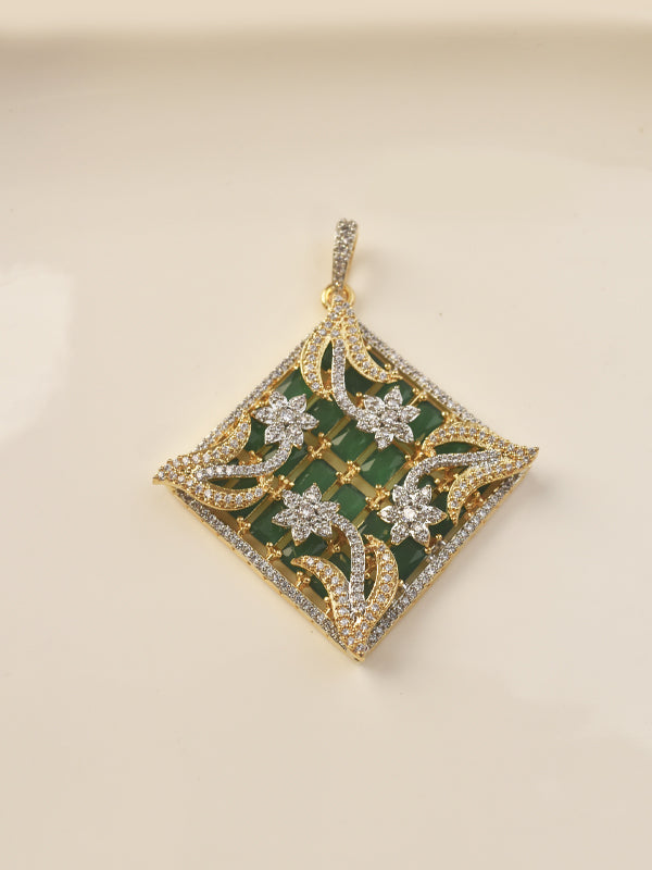 square pendant set with golde pendant
