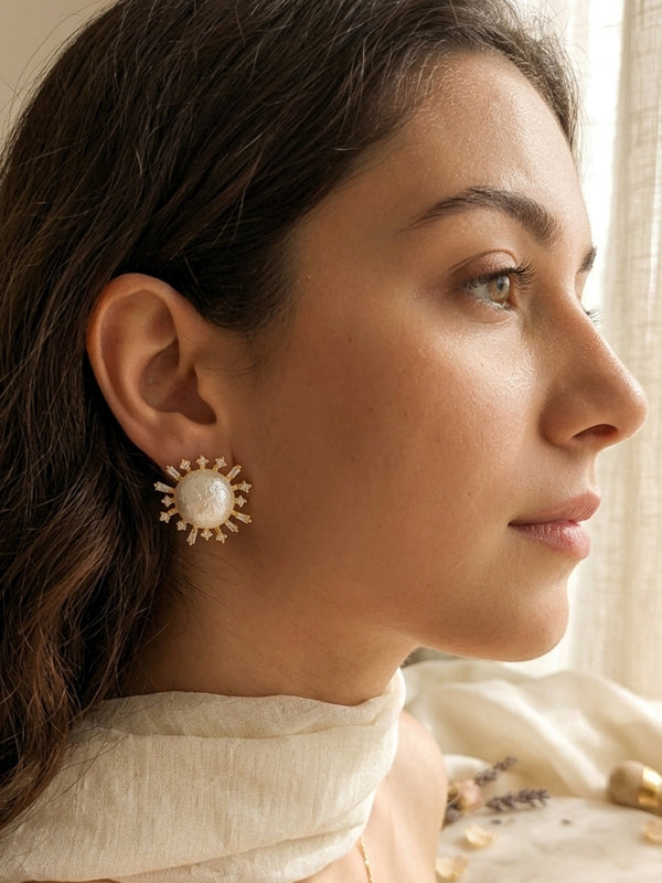 sun-shaped earring