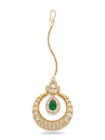 Load image into Gallery viewer, traditional Indian maang tikka earring featuring a teardrop-shaped
