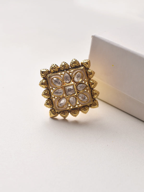 Kundan Finger Rings | Golden Finger Rings For Women