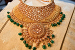 Load image into Gallery viewer, Green Bridal Necklace Set | Golden Necklace For Wedding
