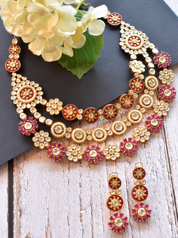 Multi Colour Kundan Set | Kundan Necklace Set