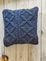 Blue macrame Cushion Cover