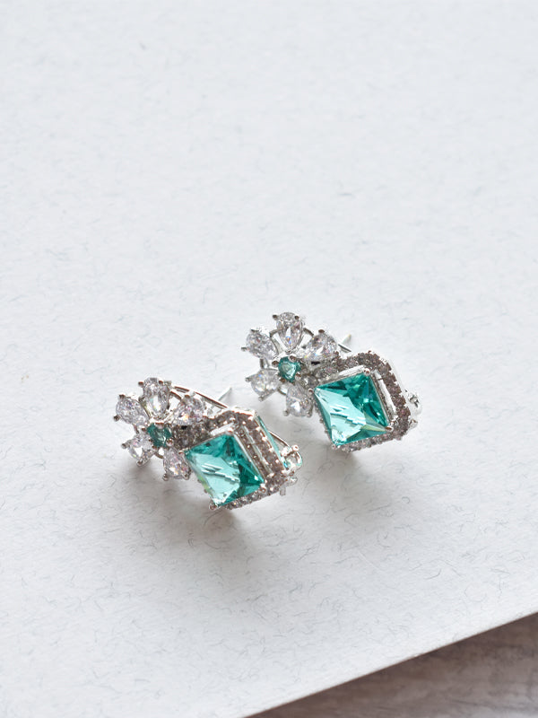 Teal Green CZ Studs