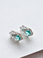 Load image into Gallery viewer, Teal Green CZ Studs
