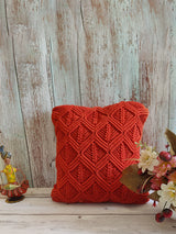 Orange macrame Cushion Cover