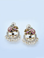 Load image into Gallery viewer, Statement Chandbali beautifully adorned with kemp stones
