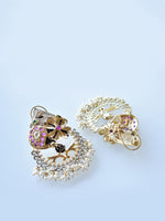 Load image into Gallery viewer, Statement Chandbali beautifully adorned with kemp stones
