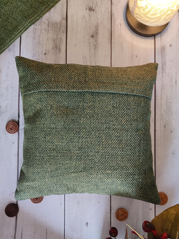 Green Cushion Cover | Jute Cushion Cover