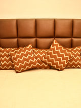 SET OF 5 CUSHION COVERS IN CHOCOLATE AND LIGHT BROWN