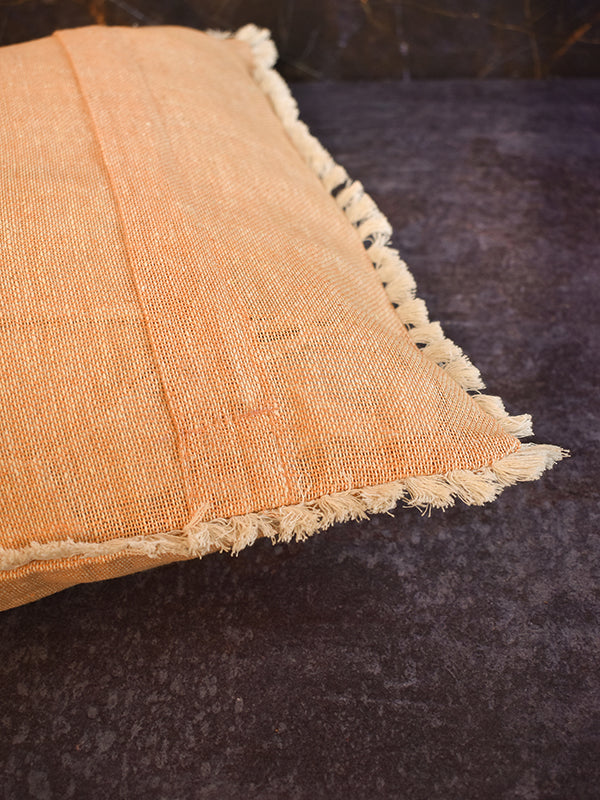 Orange Cushion Cover with Lace Borders