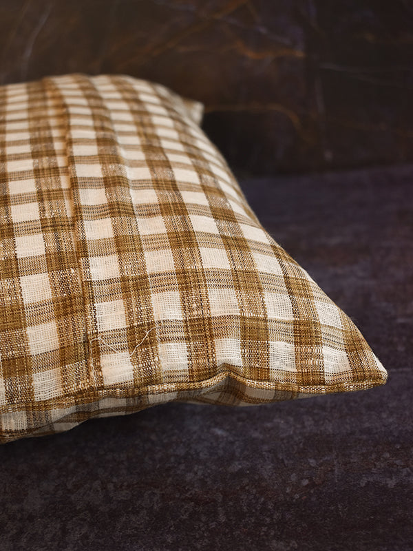 White and Brown Checks Cushions