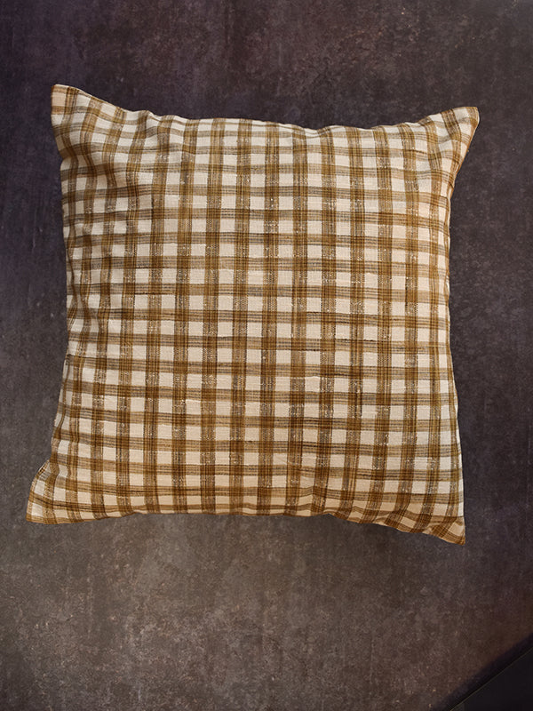 White and Brown Checks Cushions