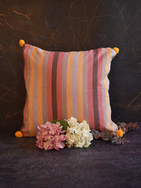 Multiple Color Cushion with Pom Pom