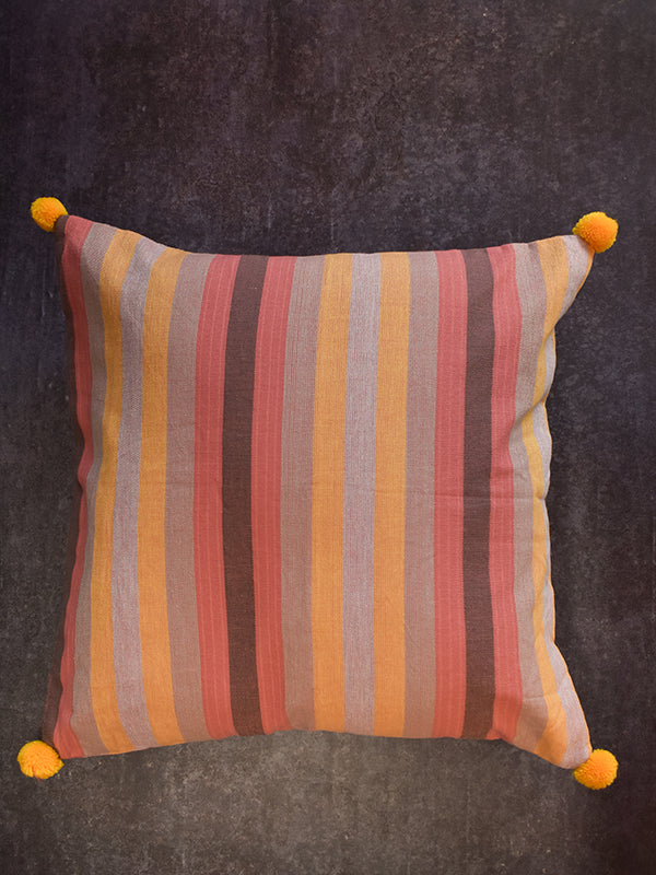 Multiple Color Cushion with Pom Pom