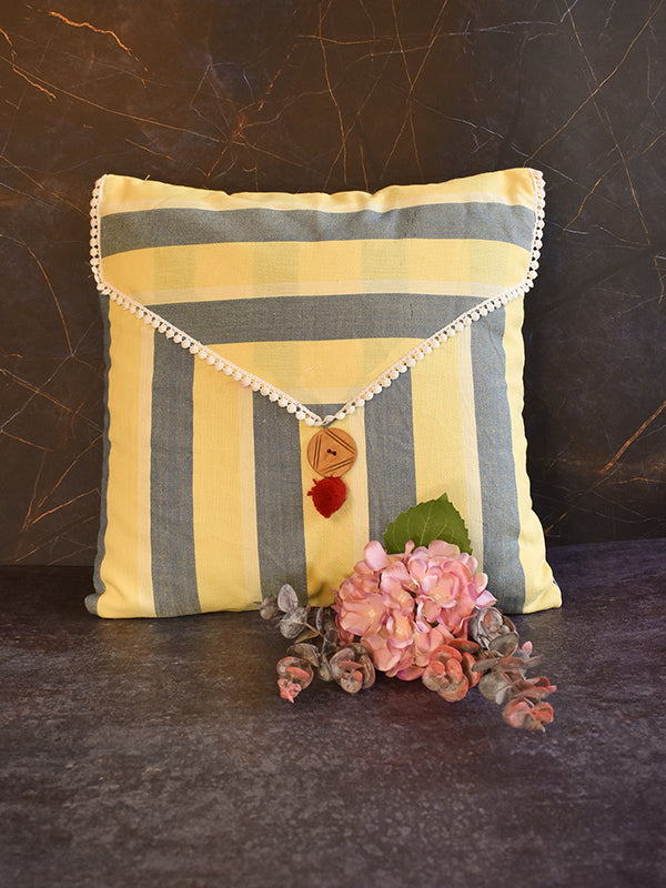 Yellow and Blue Cushion Cover