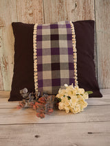 Brown and Purple Checks Combination Cushion Cover