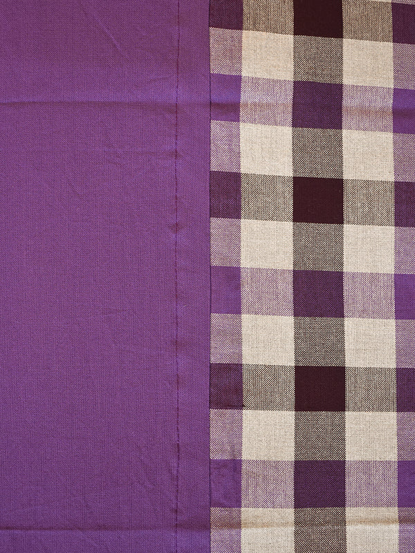 Violet and Brown Checks Bedsheet Set