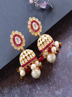 Load image into Gallery viewer, Golden Kundan Jhumka | Kundan Jhumka
